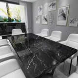 Black Marble Kitchen Sheet – White Vein Design (6.5 ft × 2 ft | 2 Meter Roll) - Avira Official Store