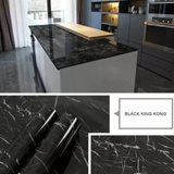 Black Marble Kitchen Sheet – White Vein Design (6.5 ft × 2 ft | 2 Meter Roll) - Avira Official Store