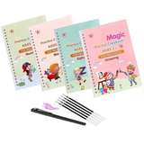 Sank Magic Practice Copy book (4 Books + Magic Pen & 10 Ink Refills) - Avira Official Store 